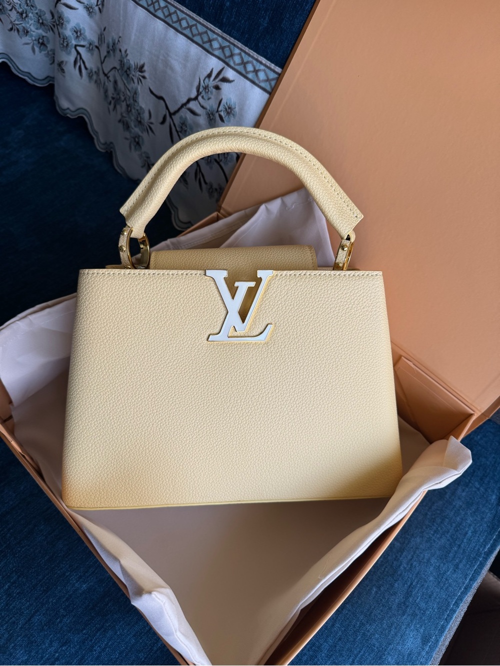 Top Handle Bag with Golden LV Logo